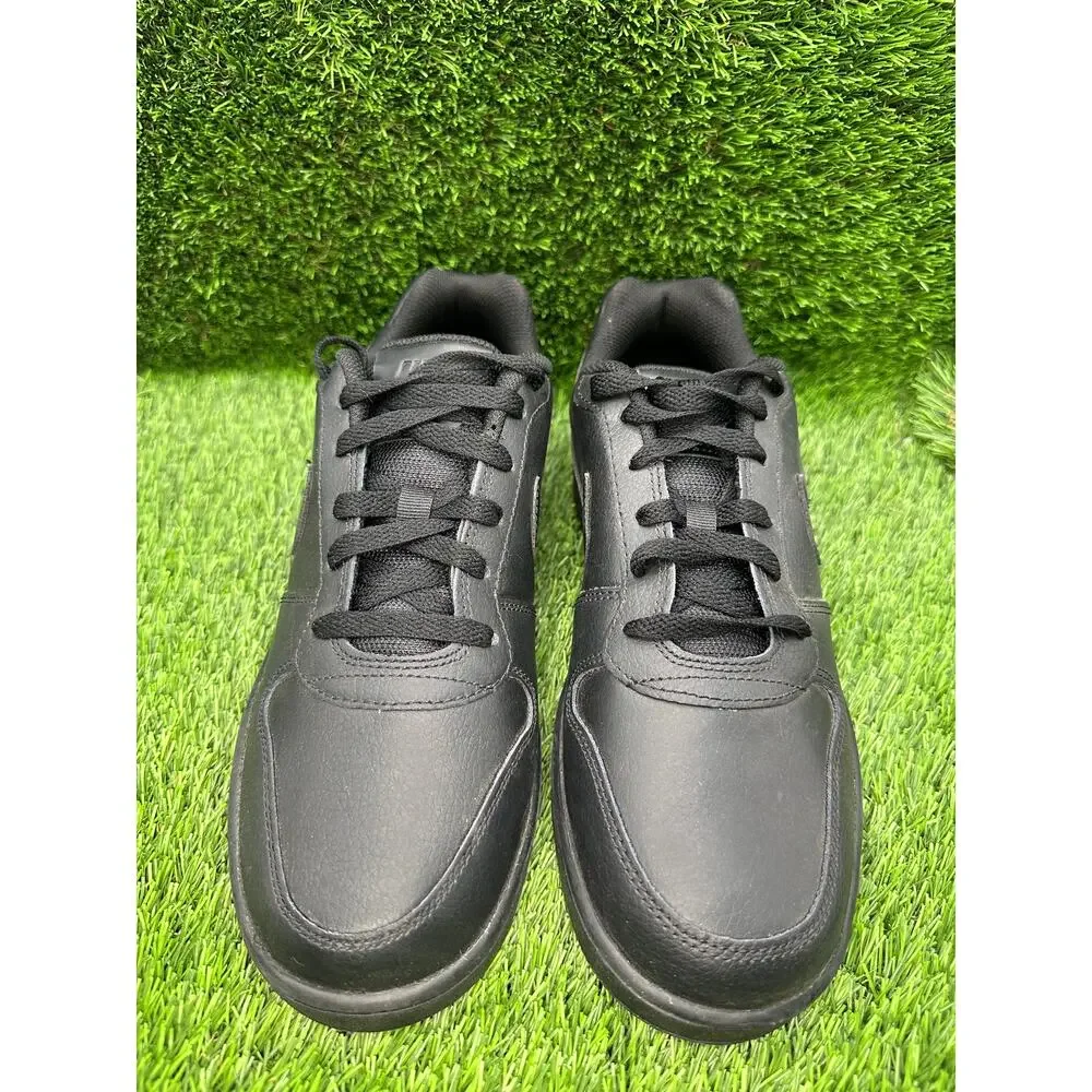 Nike Ebernon Low AQ1775-003 Athletic Sneaker Men's 8 Black Leather Gym Workout